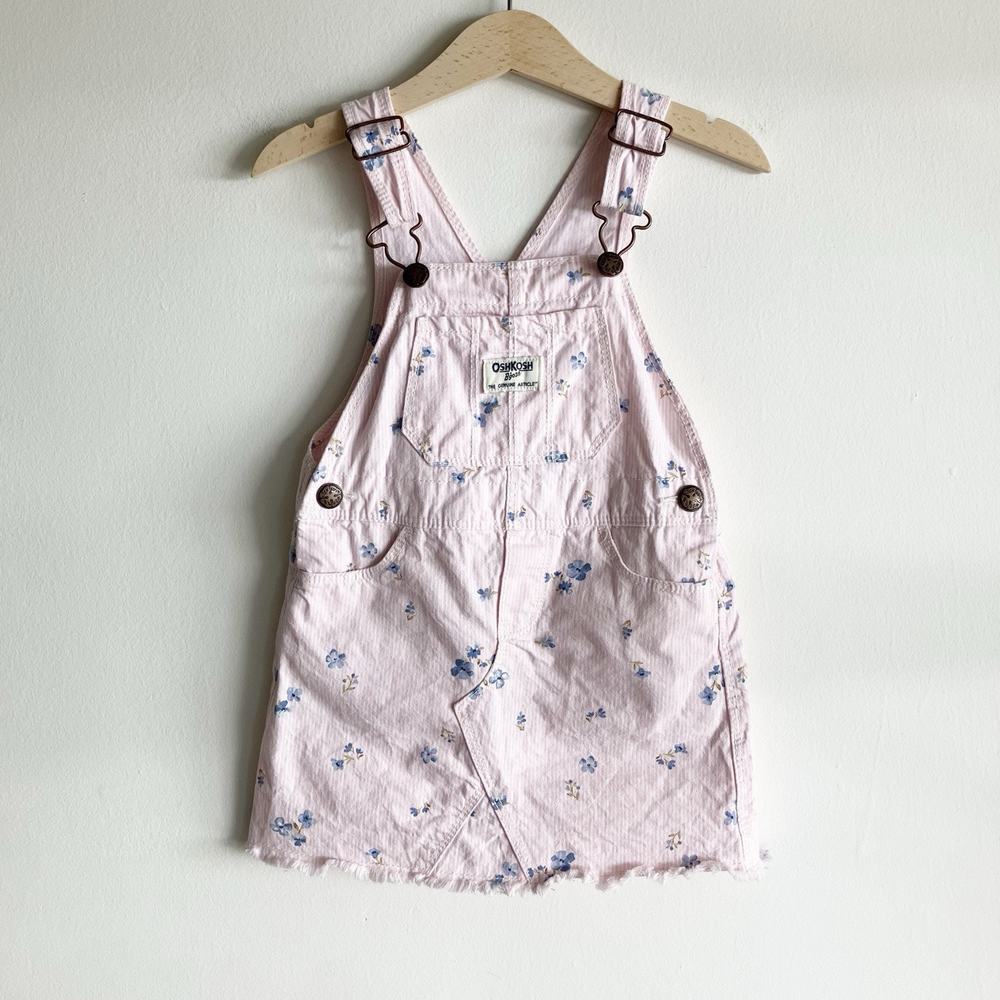 OshKosh B'gosh Light Pink Floral Overall Dress